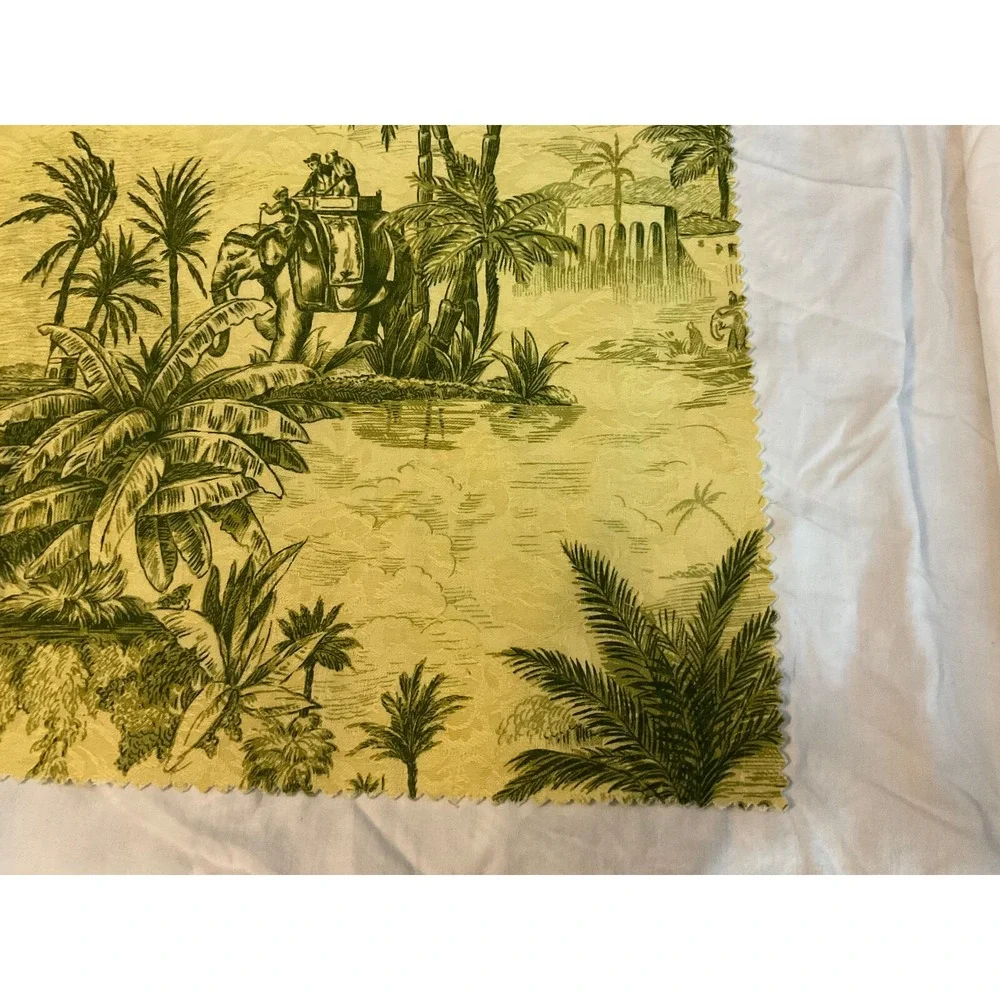 Vintage yellow greens African print style Fabric 25